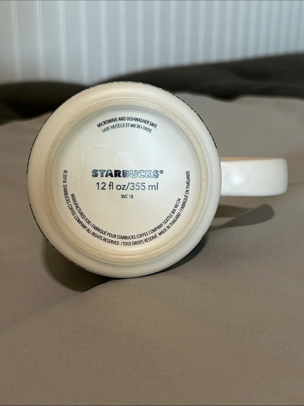 Starbucks White Ceramic Logo Mug w/ beautiful teal & rose gold accent mermaid - Picture 5 of 10